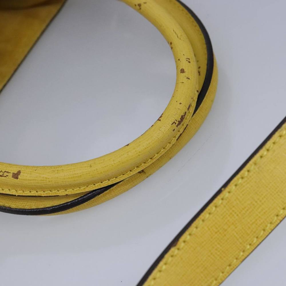 FENDI To joule Hand Bag Leather 2way Yellow Gold Auth 100188 - Picture 7 of 16
